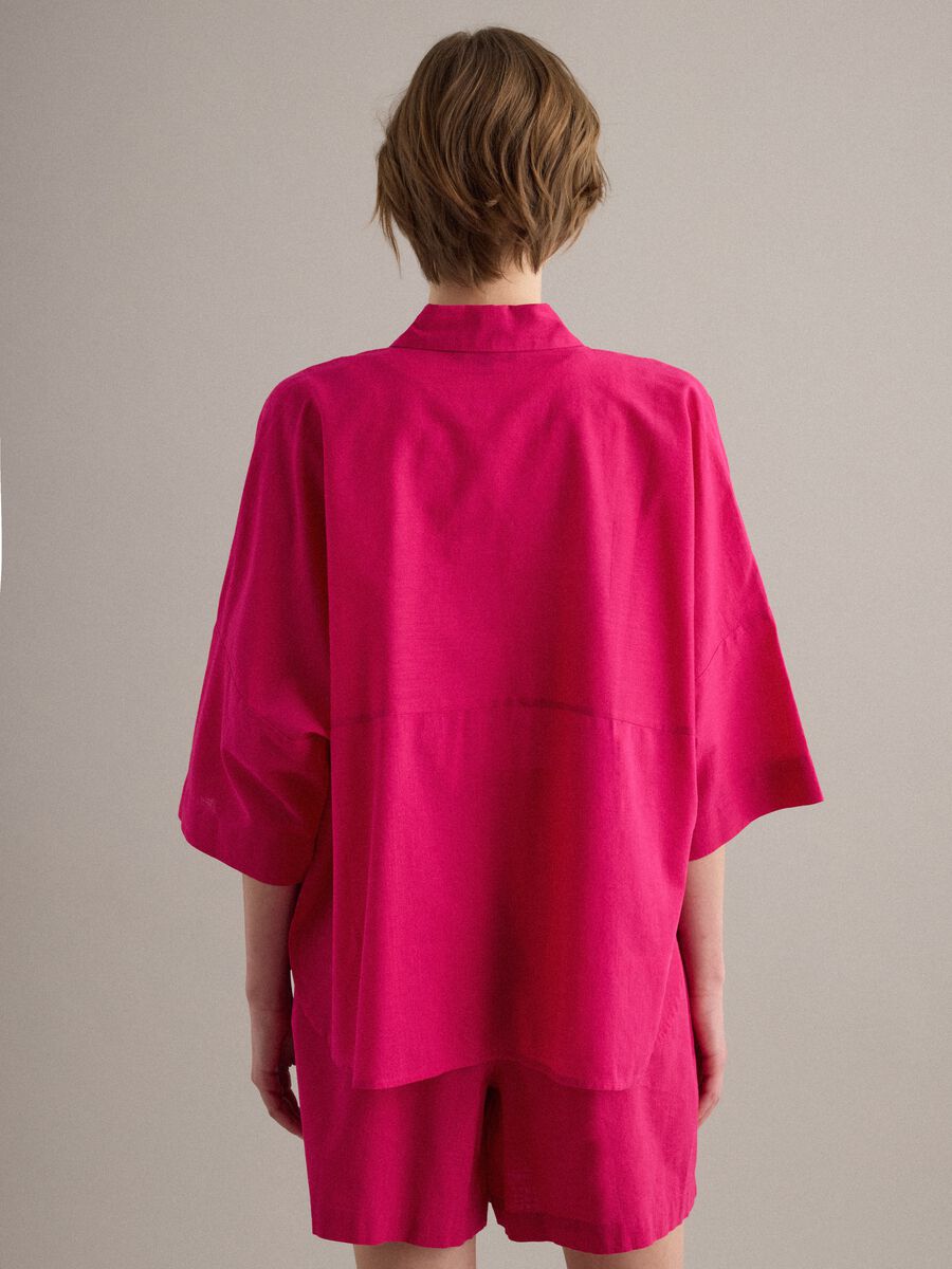 Camicia rosa in puro cotone over fit_3