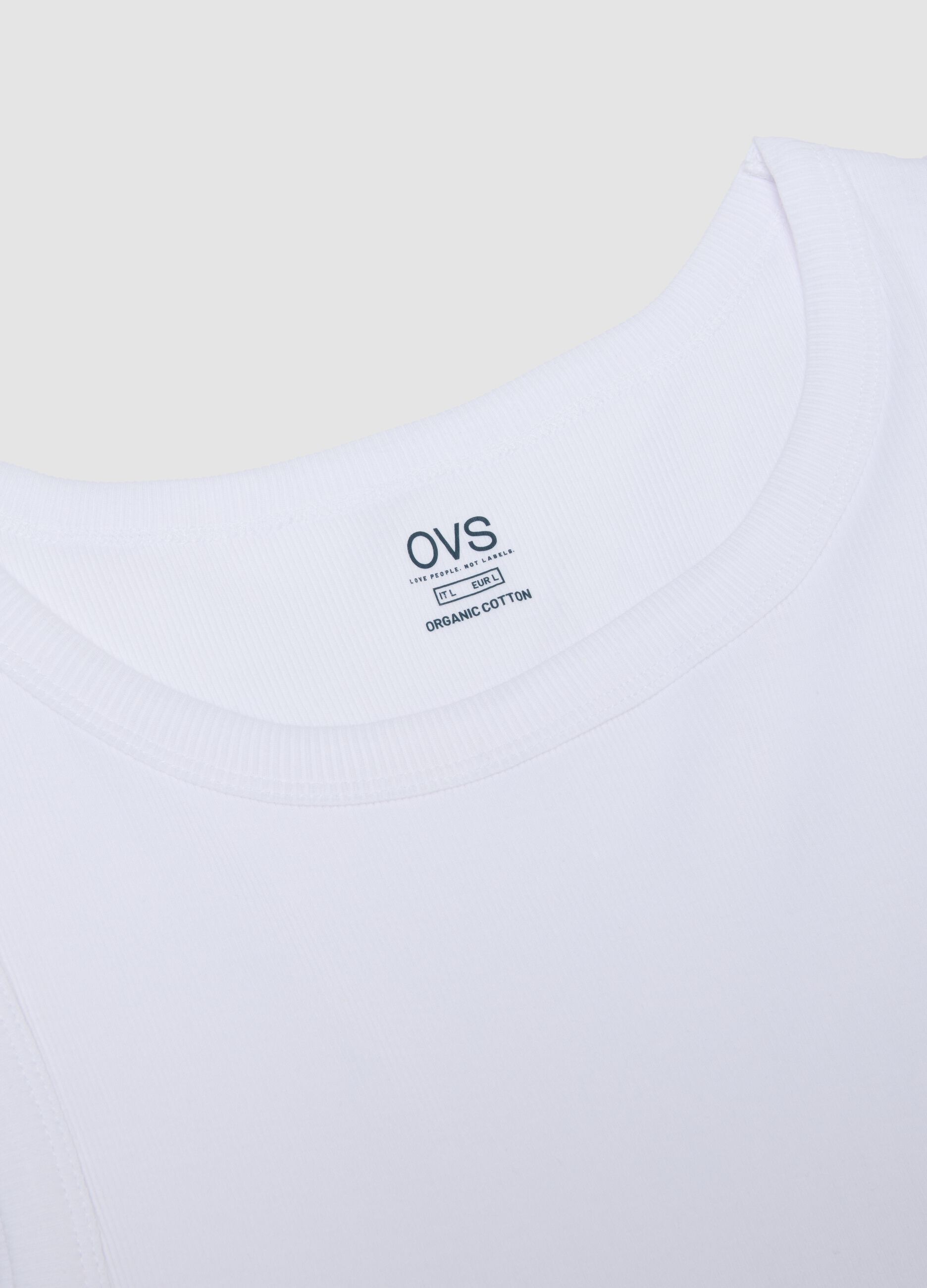 White pure cotton tank top regular fit