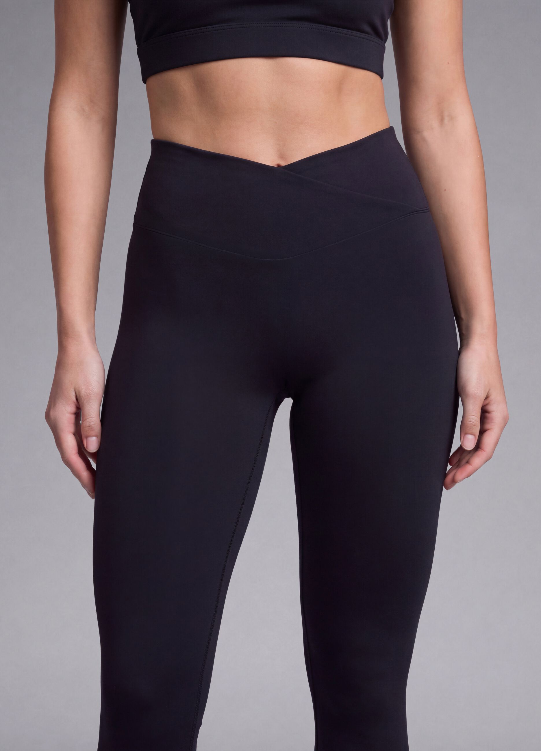 Black slim-fit stretch leggings with regular waist ALTAVIA STUDIO