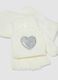 Cream White Stretch Fabric Gloves with Hearts_2
