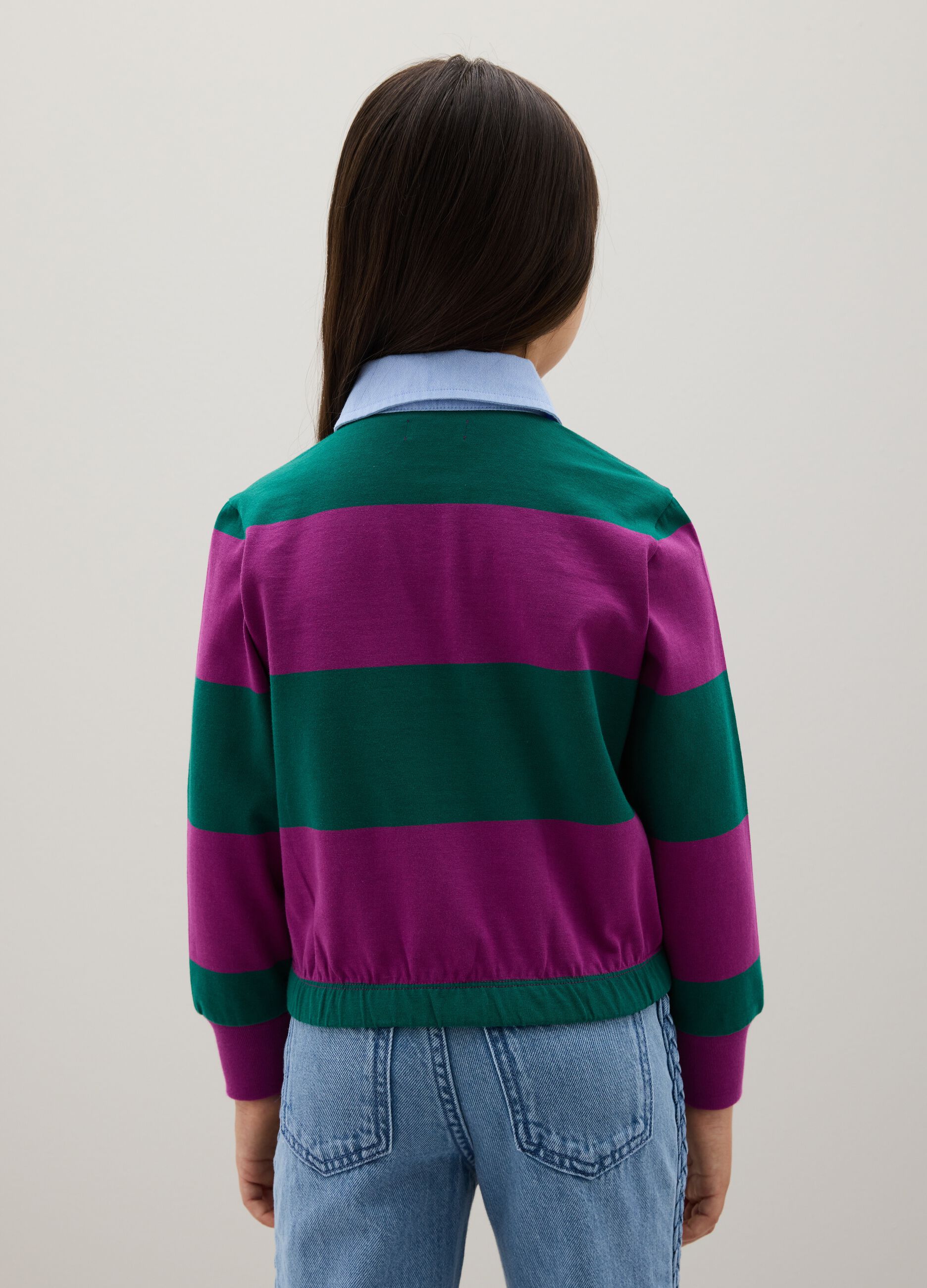 Polo da ragazza in puro cotone multicolor regular fit