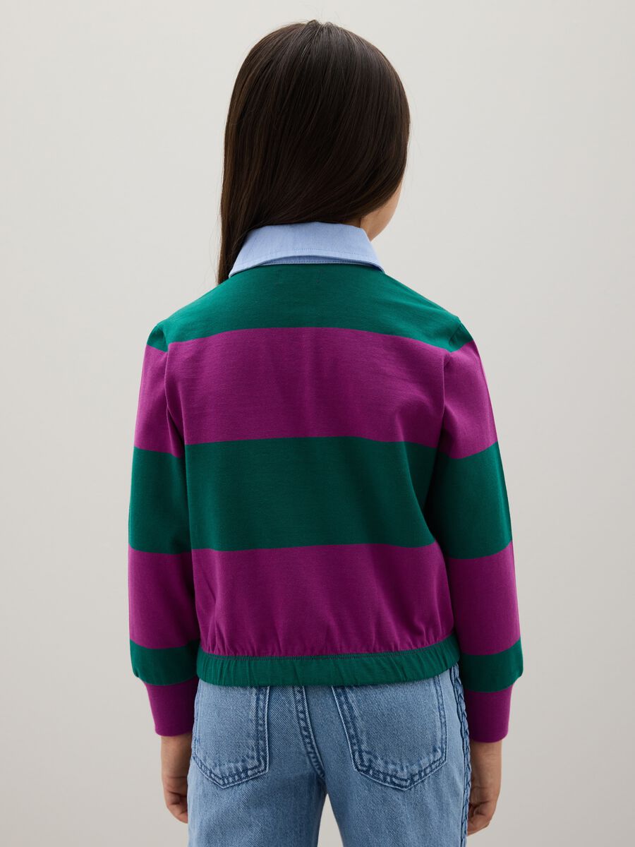 Polo da ragazza in puro cotone multicolor regular fit_1