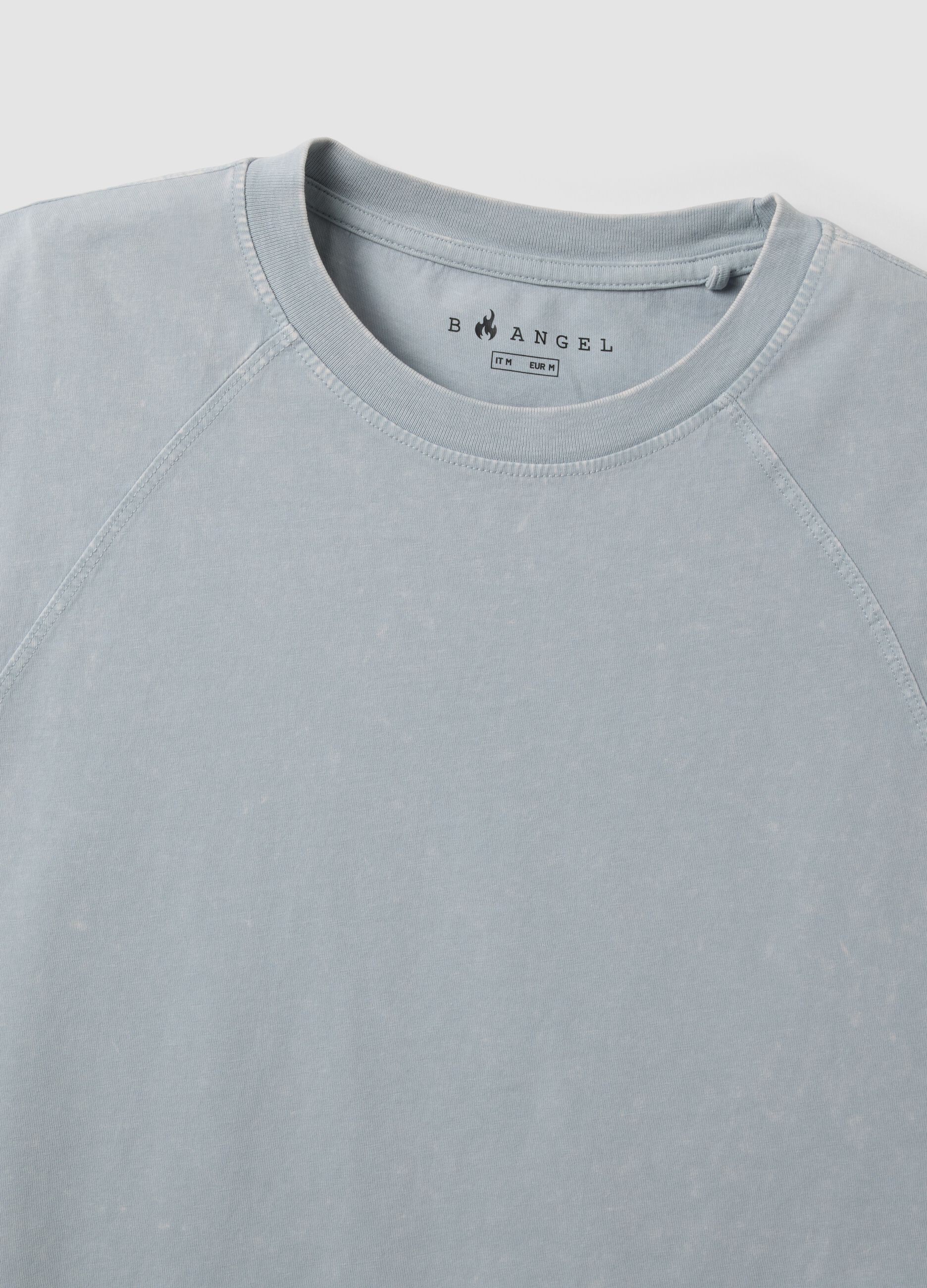 Light blue pure cotton regular-fit tank top
