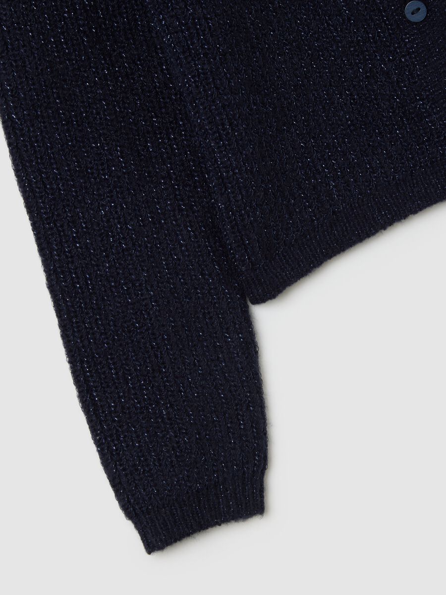 Girls' Blue Regular Fit Cardigan_3