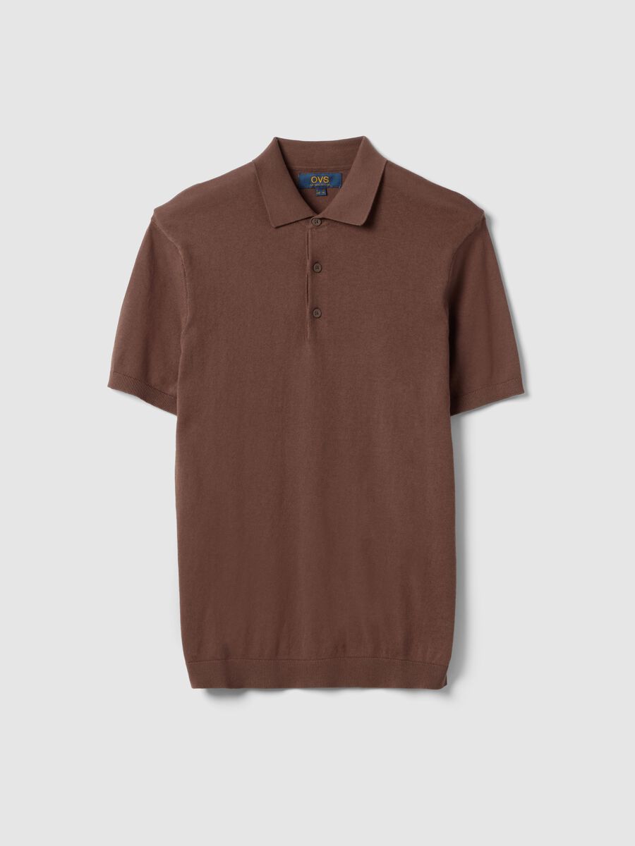 Brown pure cotton polo regular fit_0