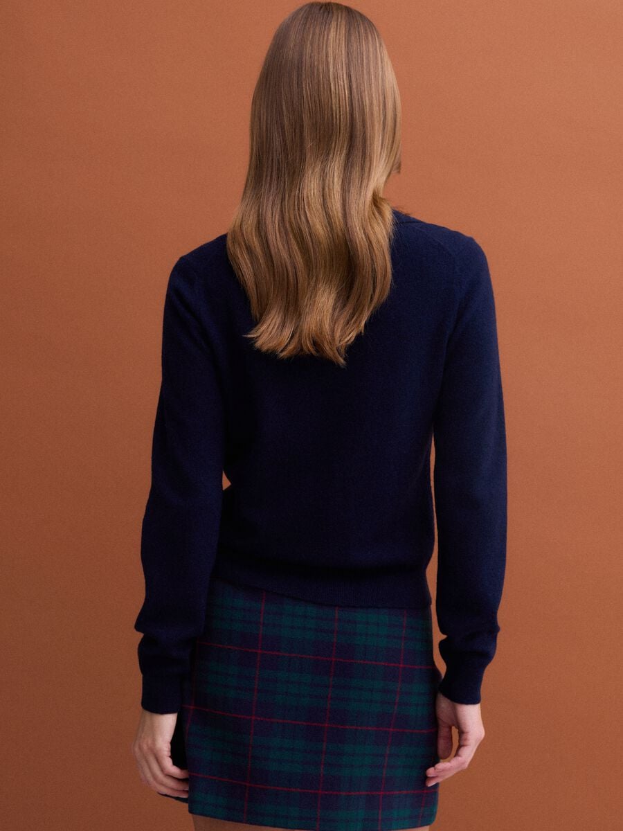 Blue pure wool polo-collar jumper_3
