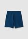 Children's regular fit blue pure cotton short jogger trousers_0