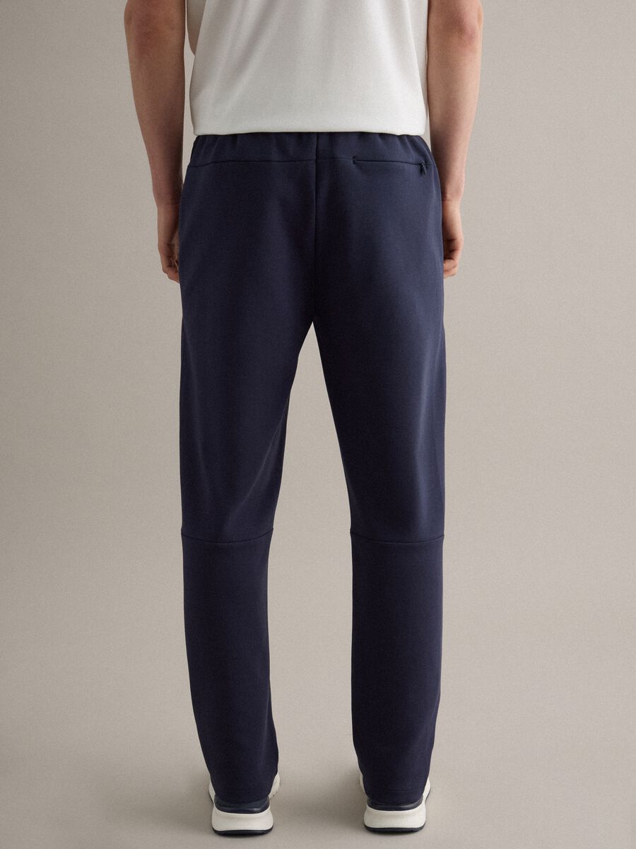 Pantaloni jogger in misto cotone elasticizzato blu regular fit_2