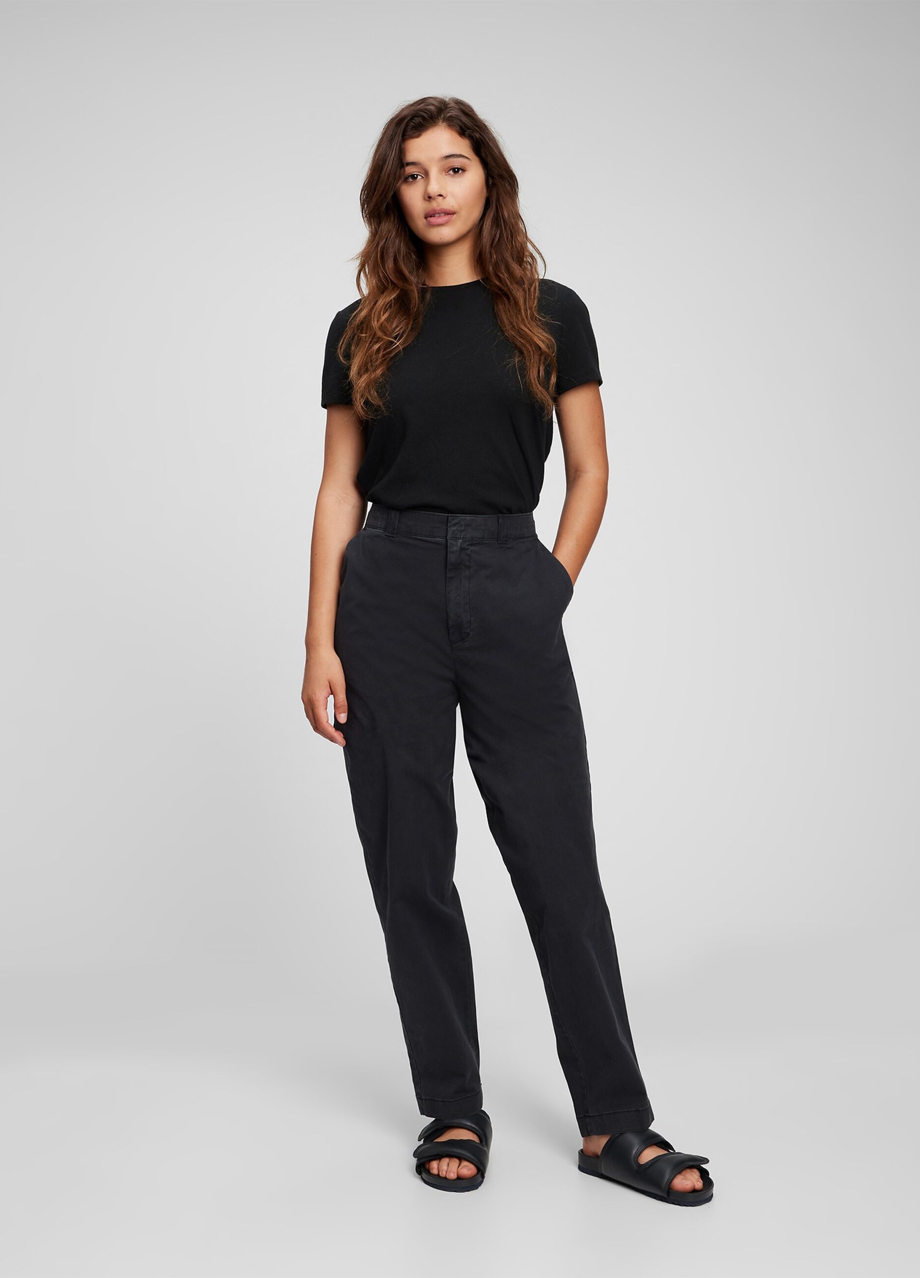 Straight-fit chino trousers in stretch cotton