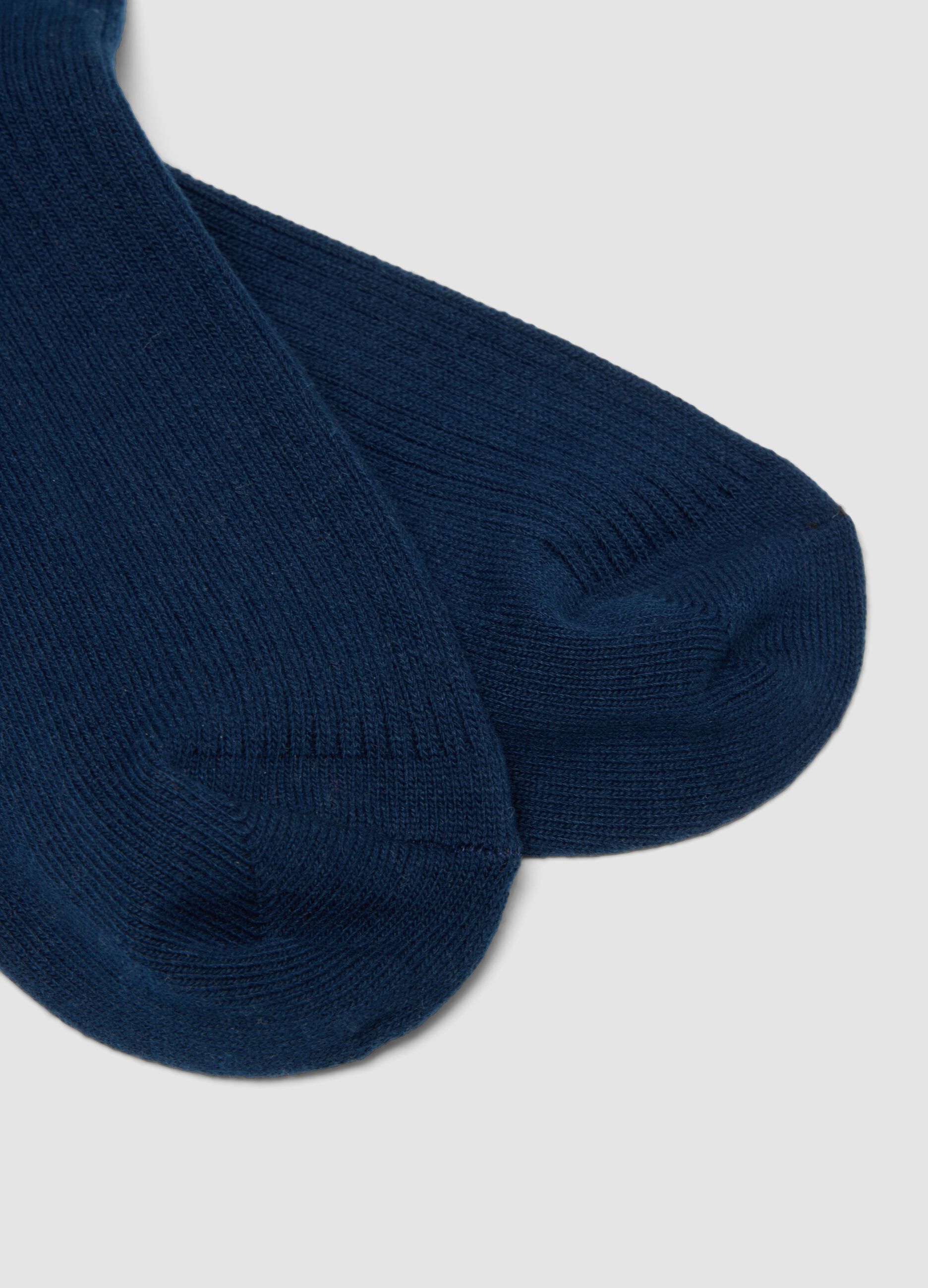 Blue stretch cotton socks