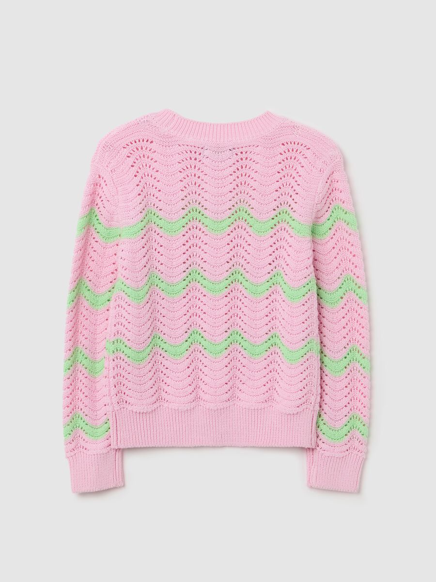 Girls’ regular-fit multicoloured pullover in 100% cotton_1
