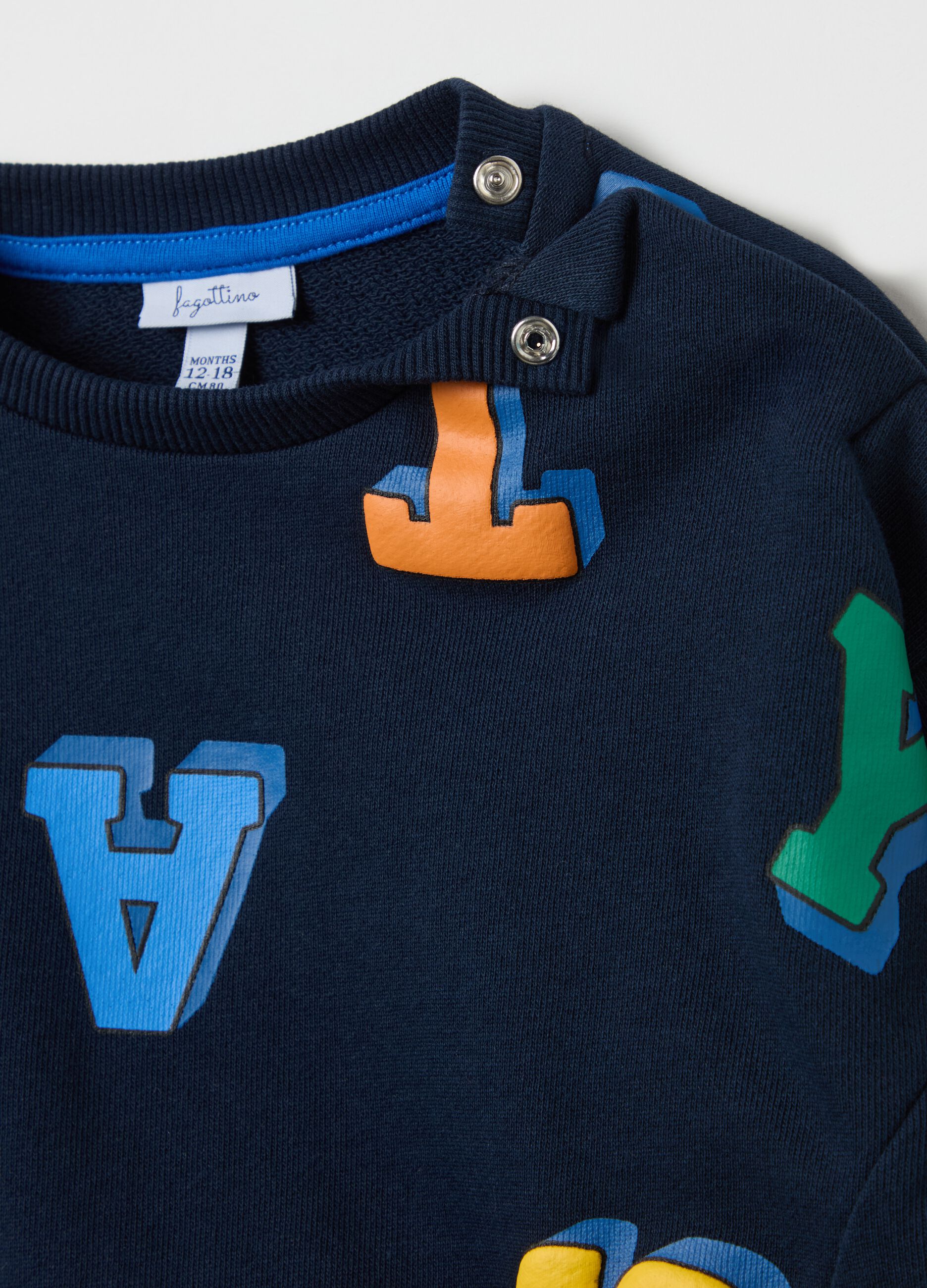 French terry sweatshirt with lettering print