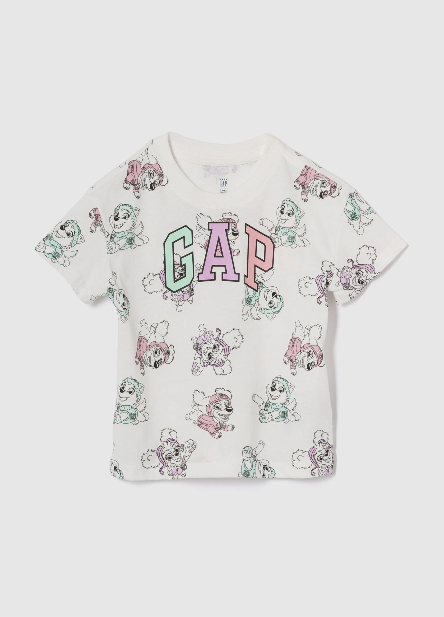 White cotton T-shirt with Paw Patrol print