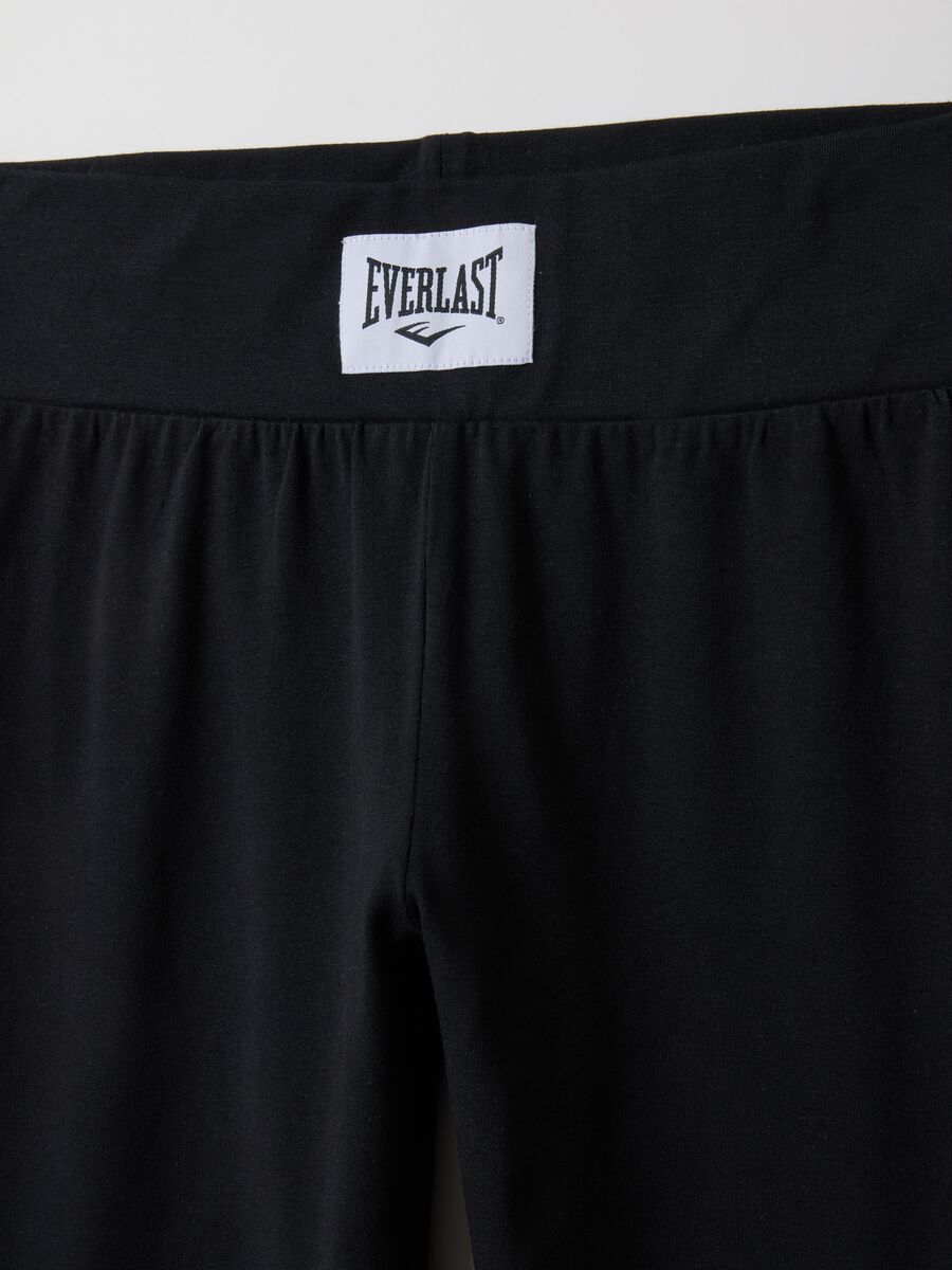 Black stretch cotton leggings regular fit with Everlast logo_5