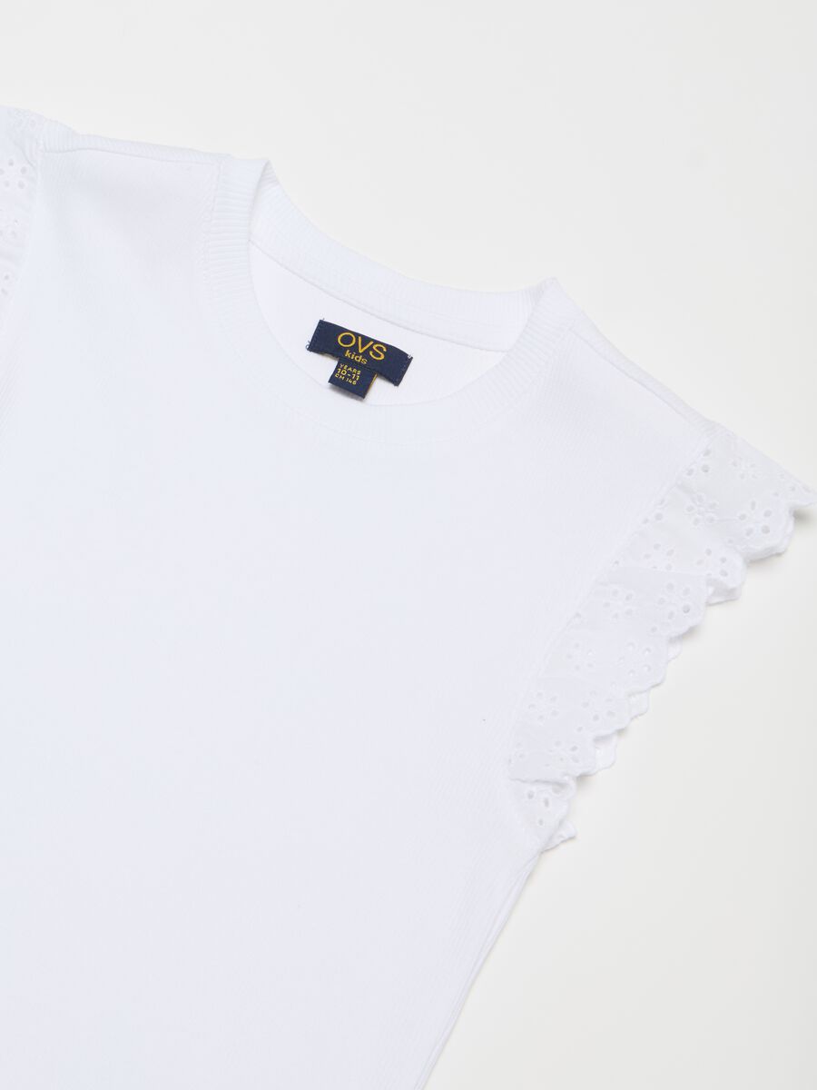 T-shirt OVS Fille Vert, 100% Coton, Manches Longues, Taille 8-9 Ans - Très Bon état