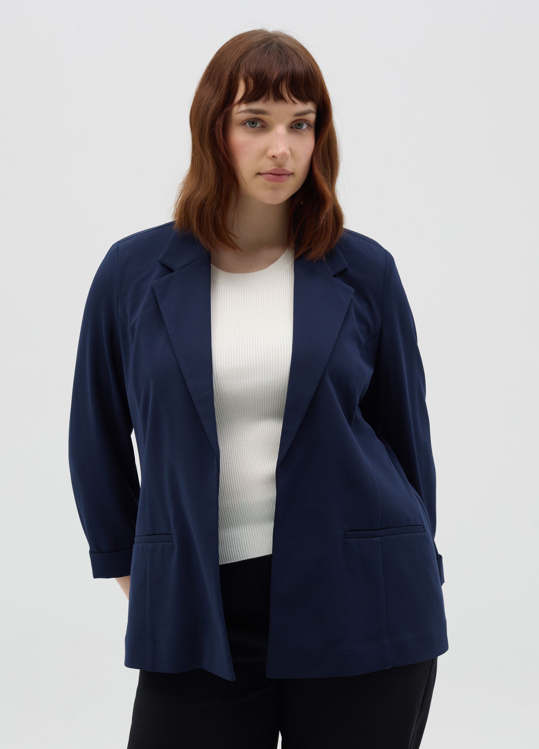 Curvy open blazer