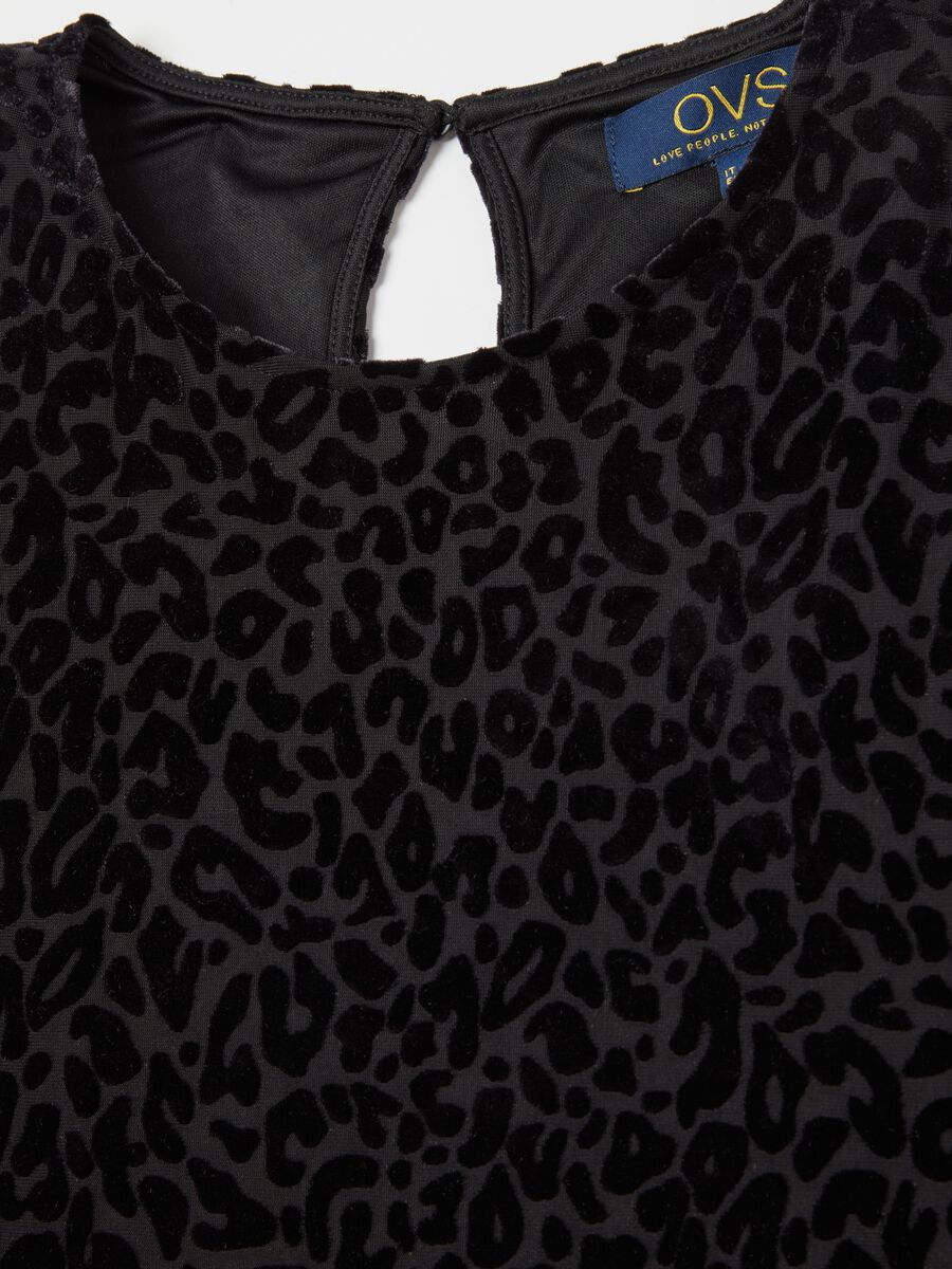 Midi dress in animal print velvet devoré_5