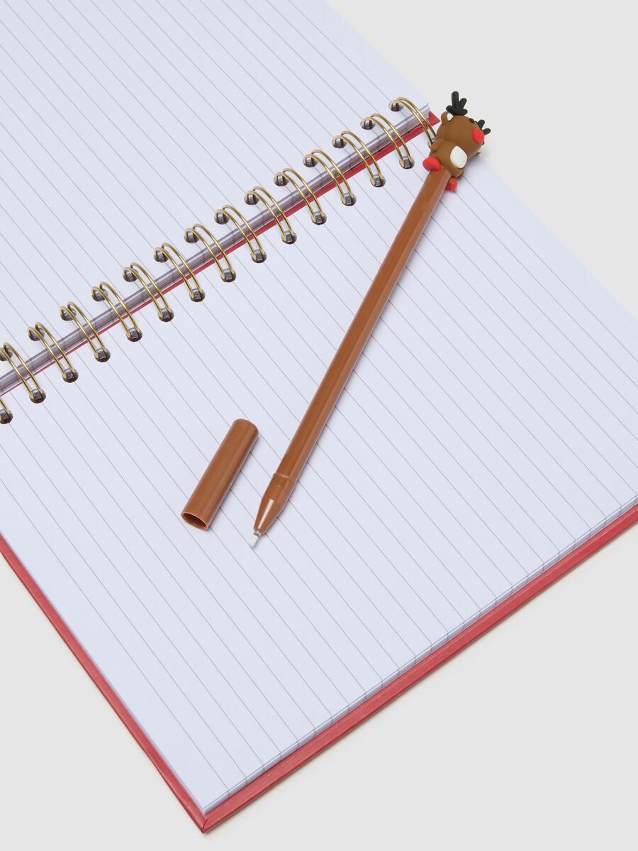 Red Christmas notebook with pen_1