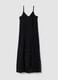 Long black crochet dress with V-neck, regular fit_4