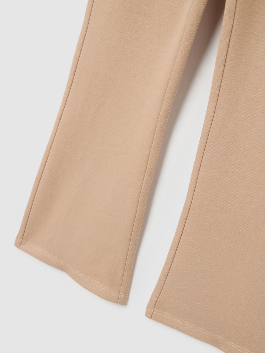 Girls' beige jogger trousers in pure cotton regular fit_3