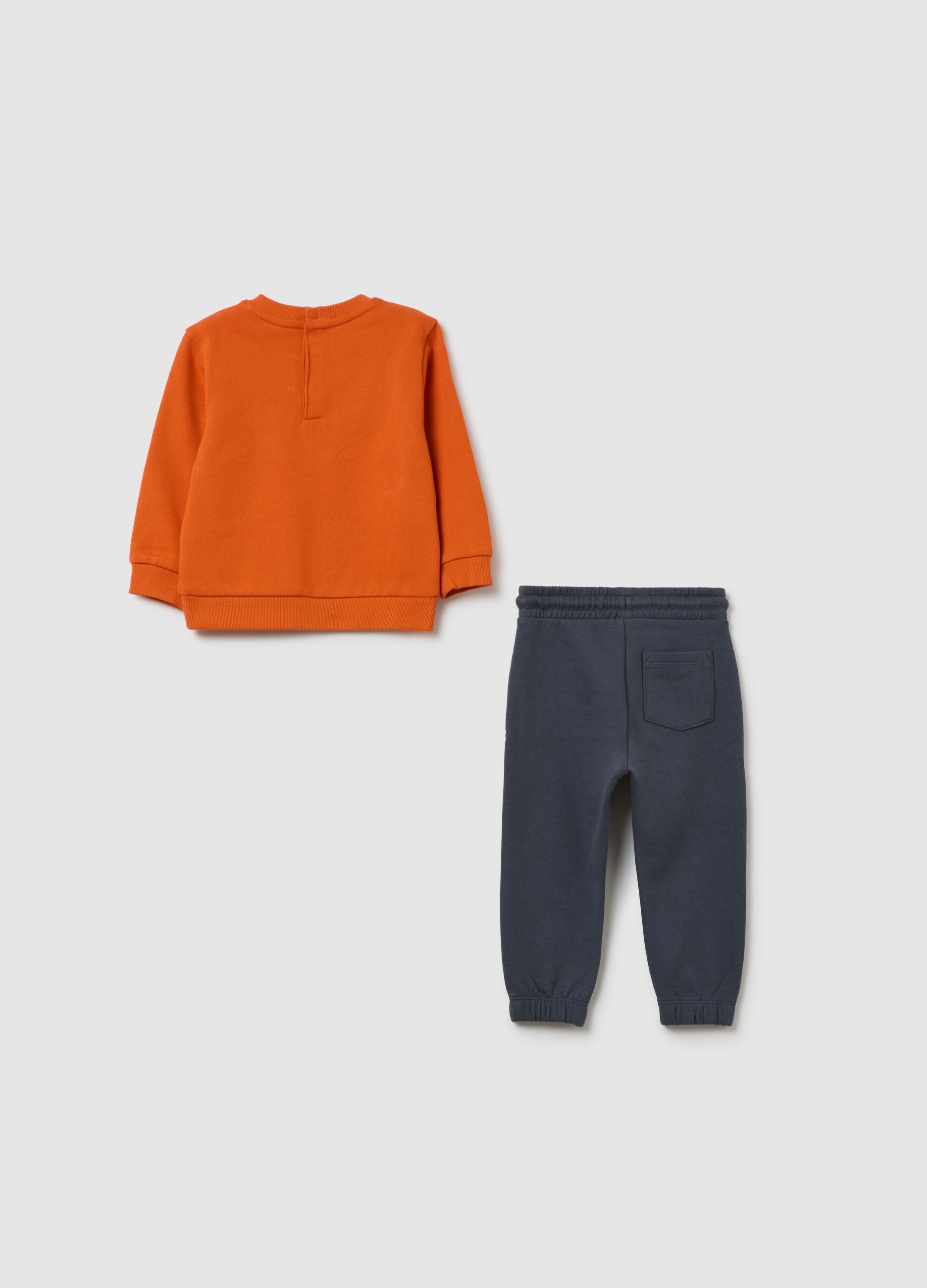 Child's orange pure cotton sweatshirt and trousers set