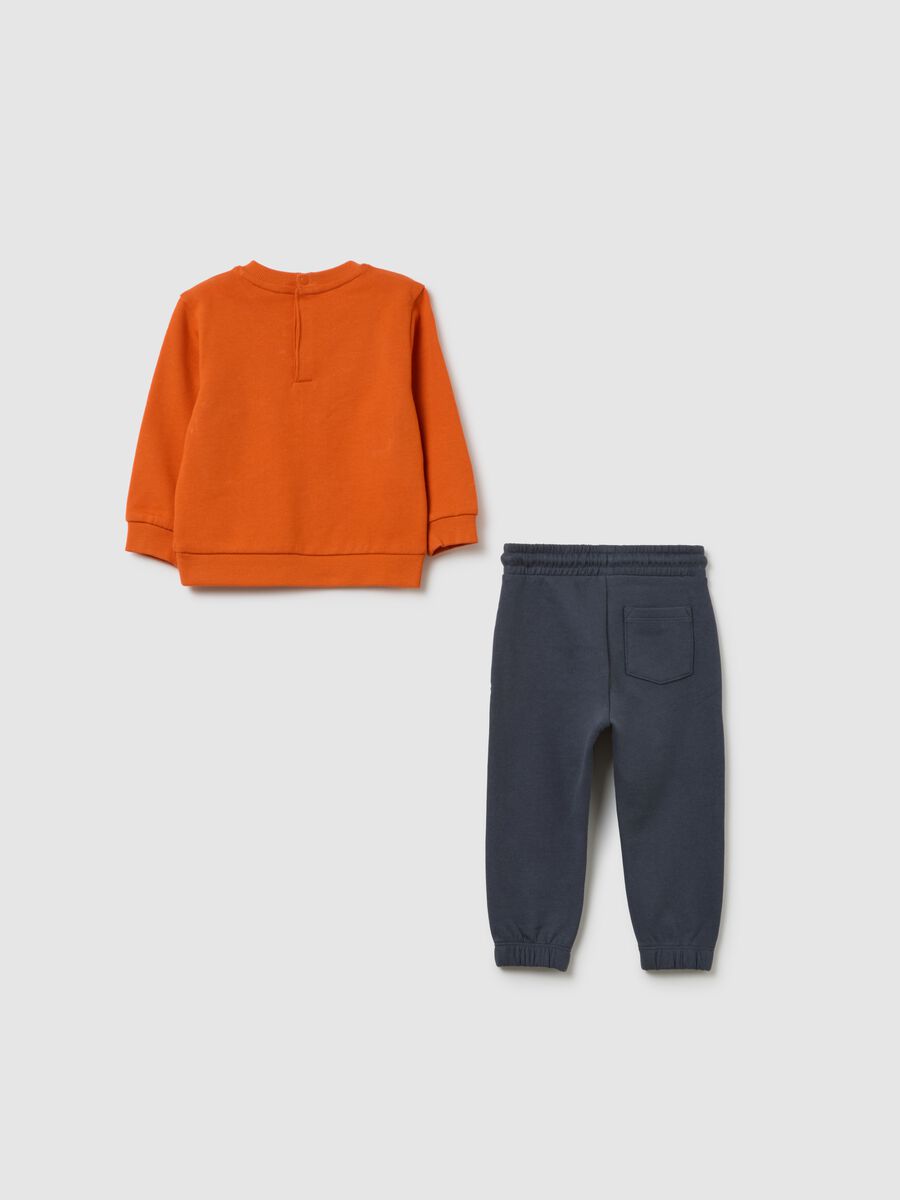Child's orange pure cotton sweatshirt and trousers set_1