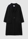 Black long coat in wool and cashmere blend regular fit_0