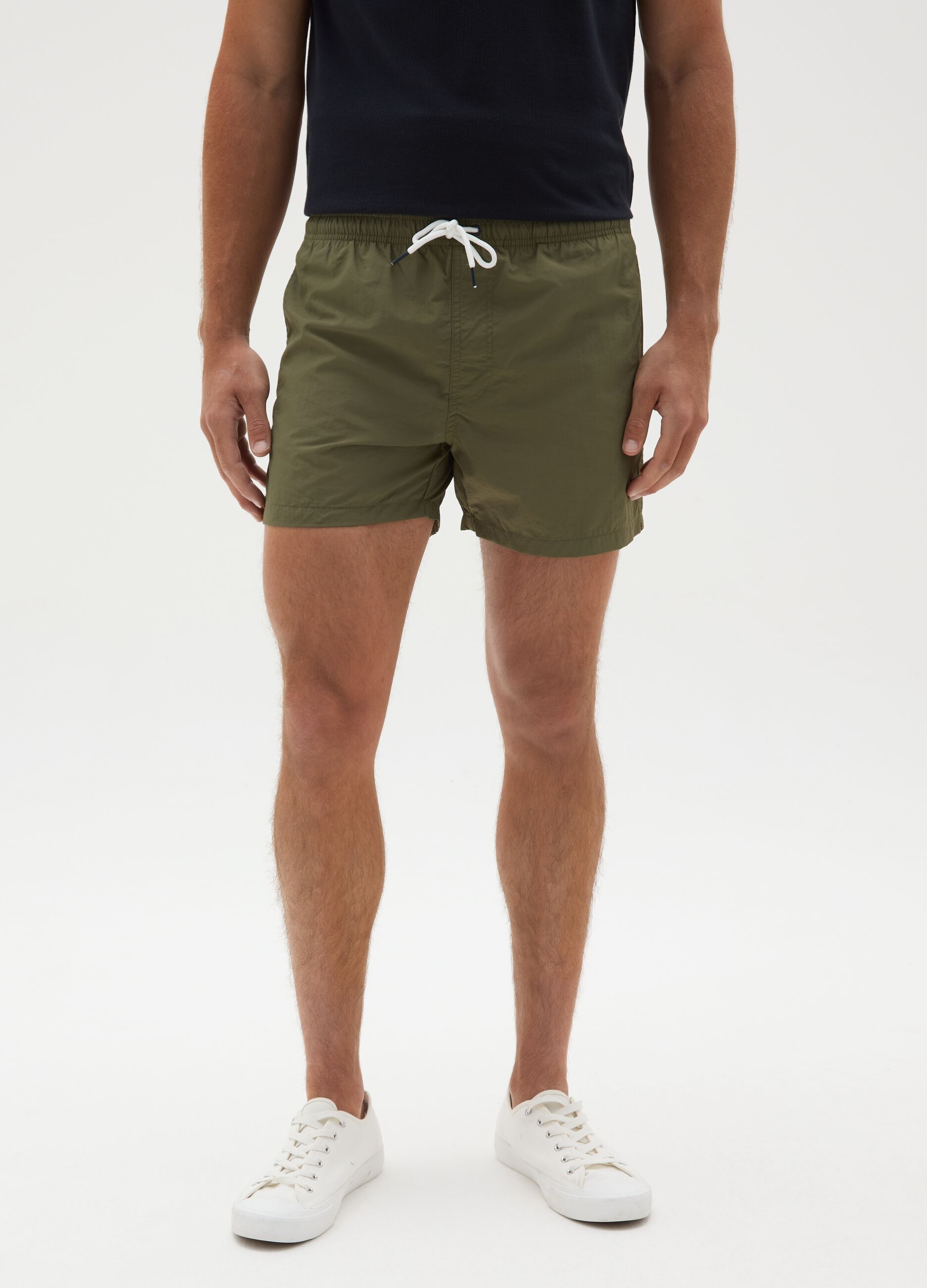 Men's Green Regular Fit Swim Shorts
