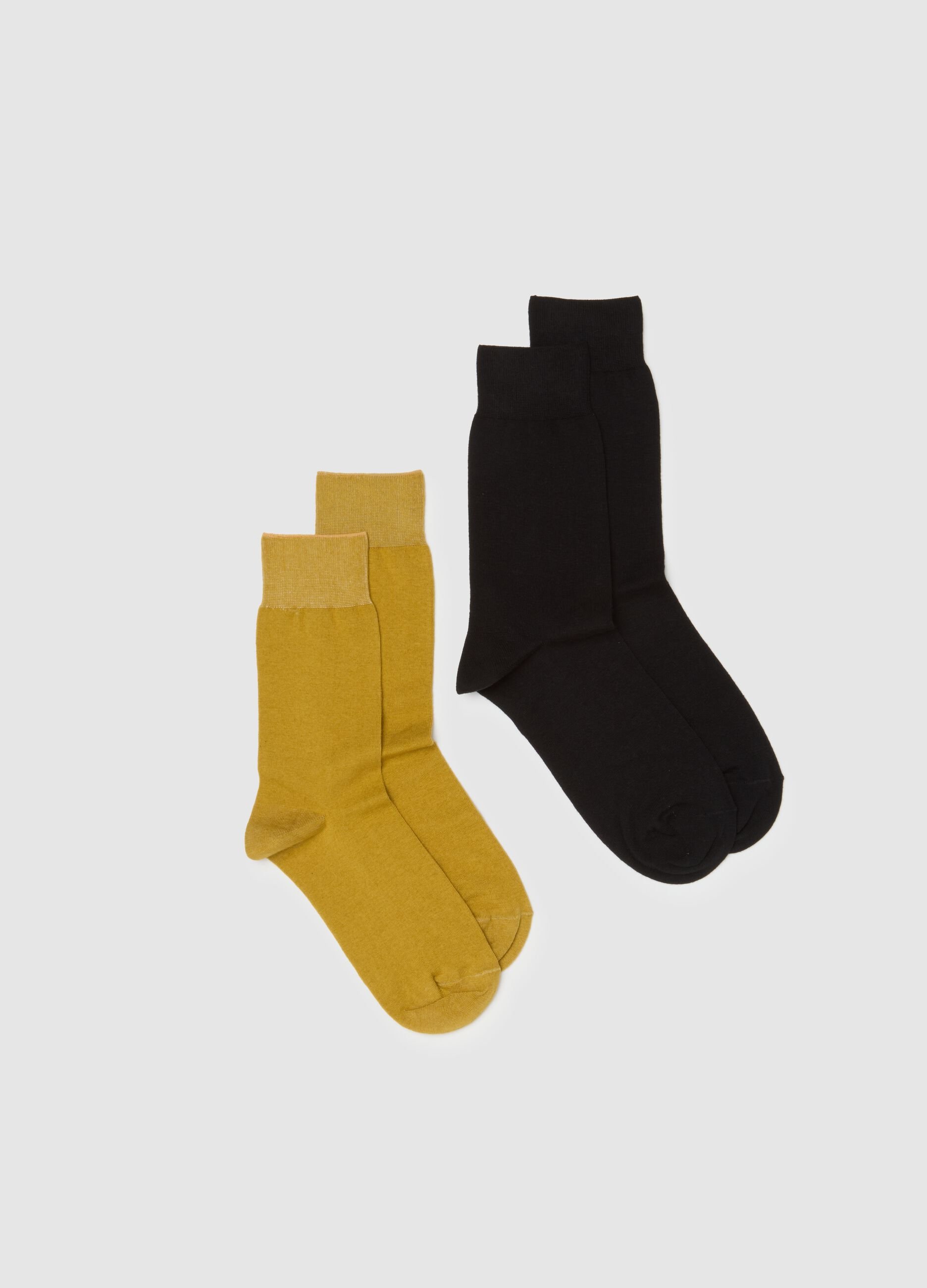 Multicoloured cotton blend sock twin pack