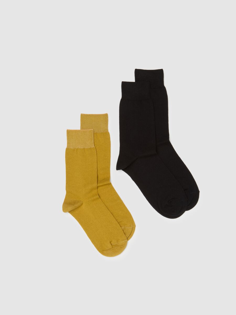 Multicoloured cotton blend sock twin pack_0