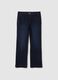 Wide leg jeans in blue stretch cotton_0
