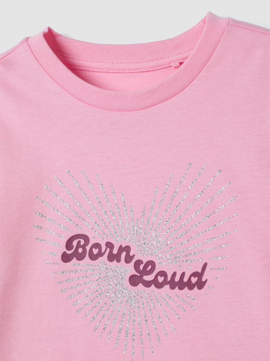 T-shirt rosa in puro cotone organico con girocollo_2