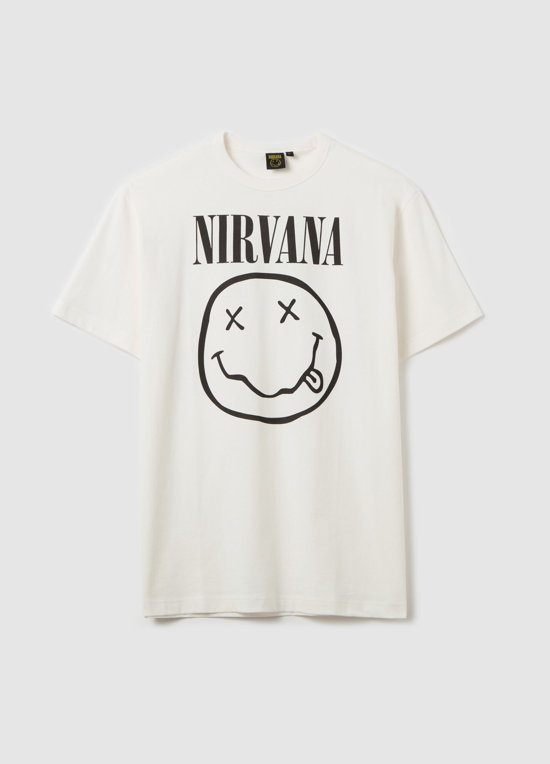 Cotton T-shirt with Nirvana print