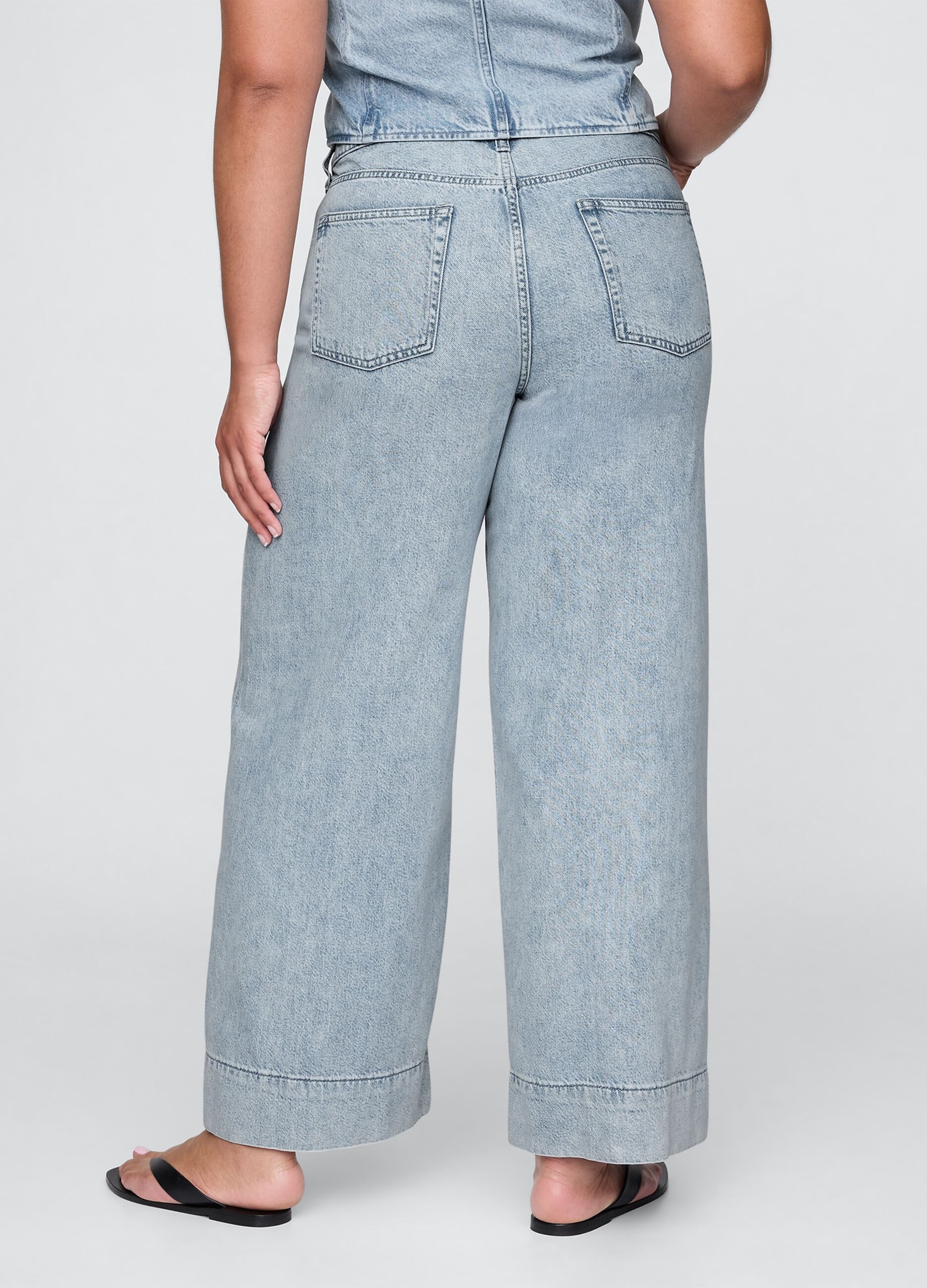 Light Denim Wide Leg Trousers by Gap