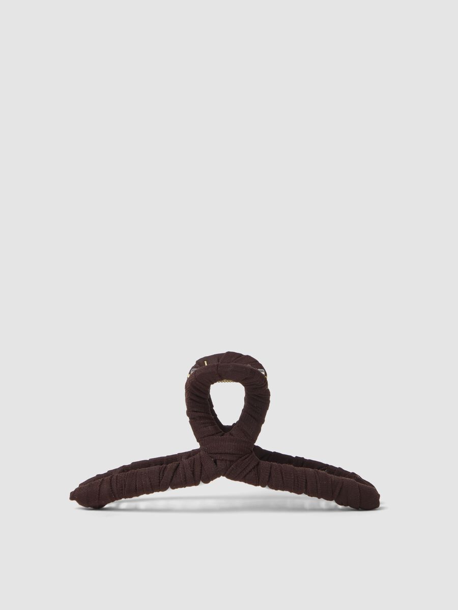 Fermaglio per capelli marrone intrecciato_0