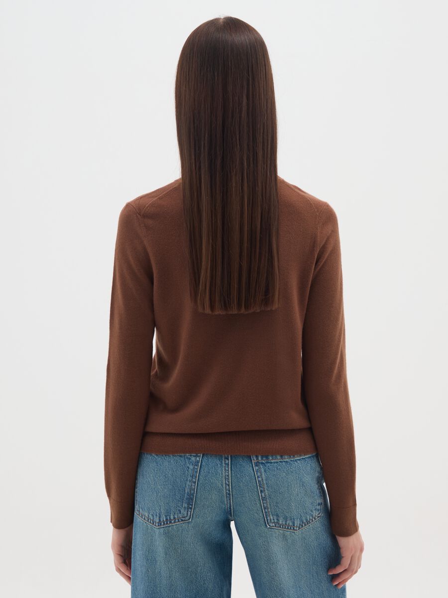 Brown crew neck sweater regular fit_2