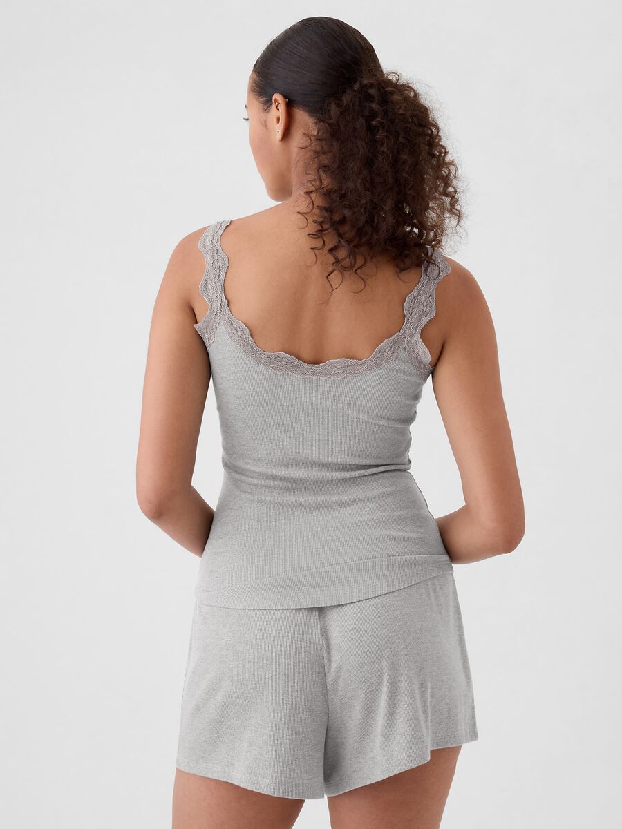Stretch grey pyjama with lace details_2