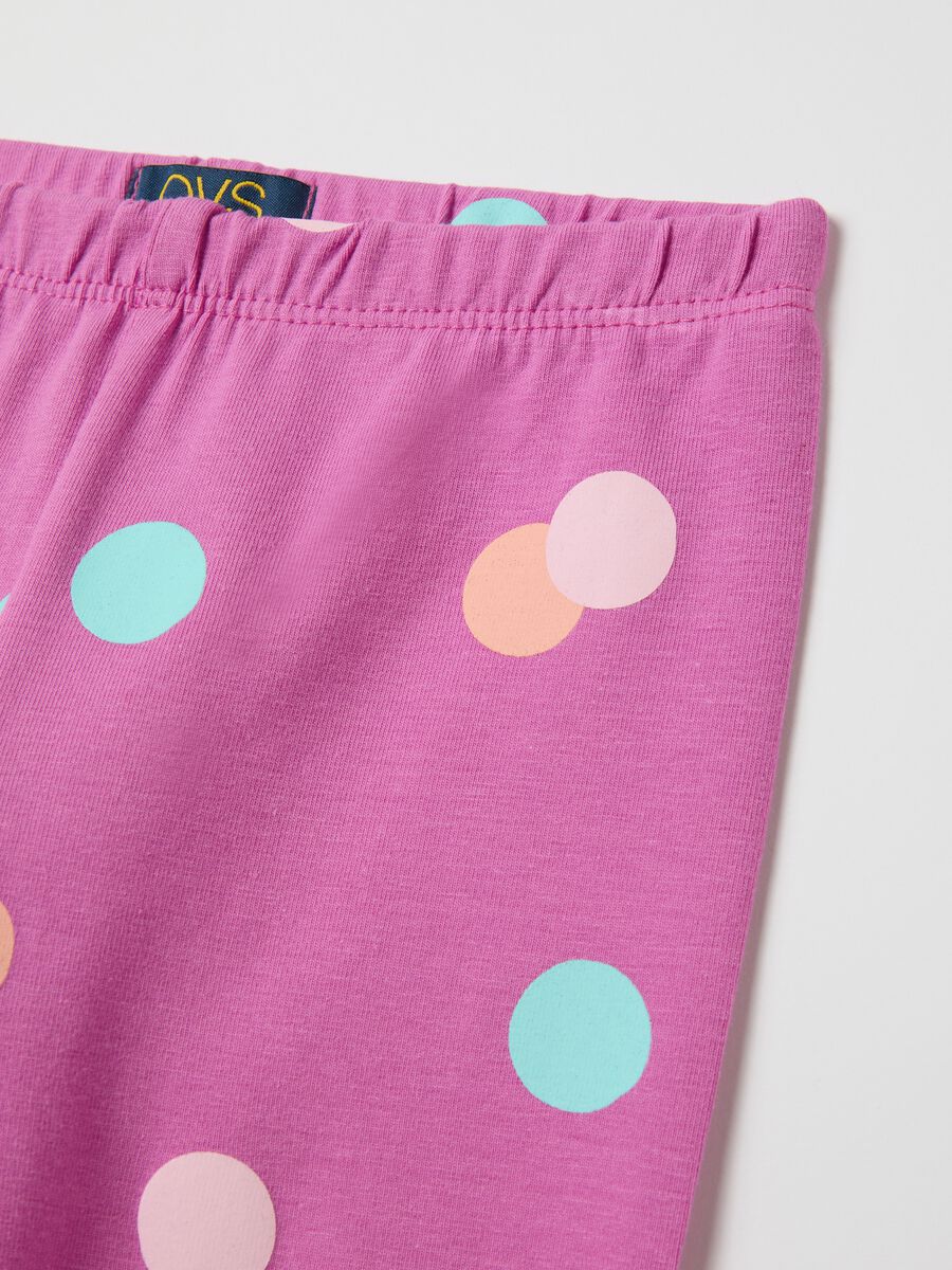 Pink three-quarter leggings in stretch cotton_2