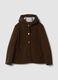 Cappotto marrone con cappuccio in viscosa elasticizzata regular fit_0