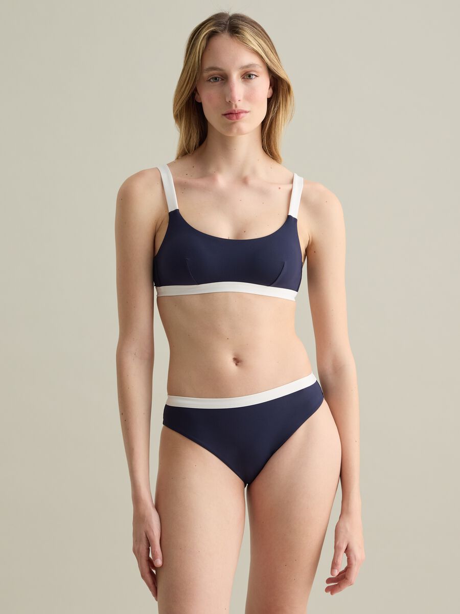 Women’s bikini top in multicoloured stretch fabric_1