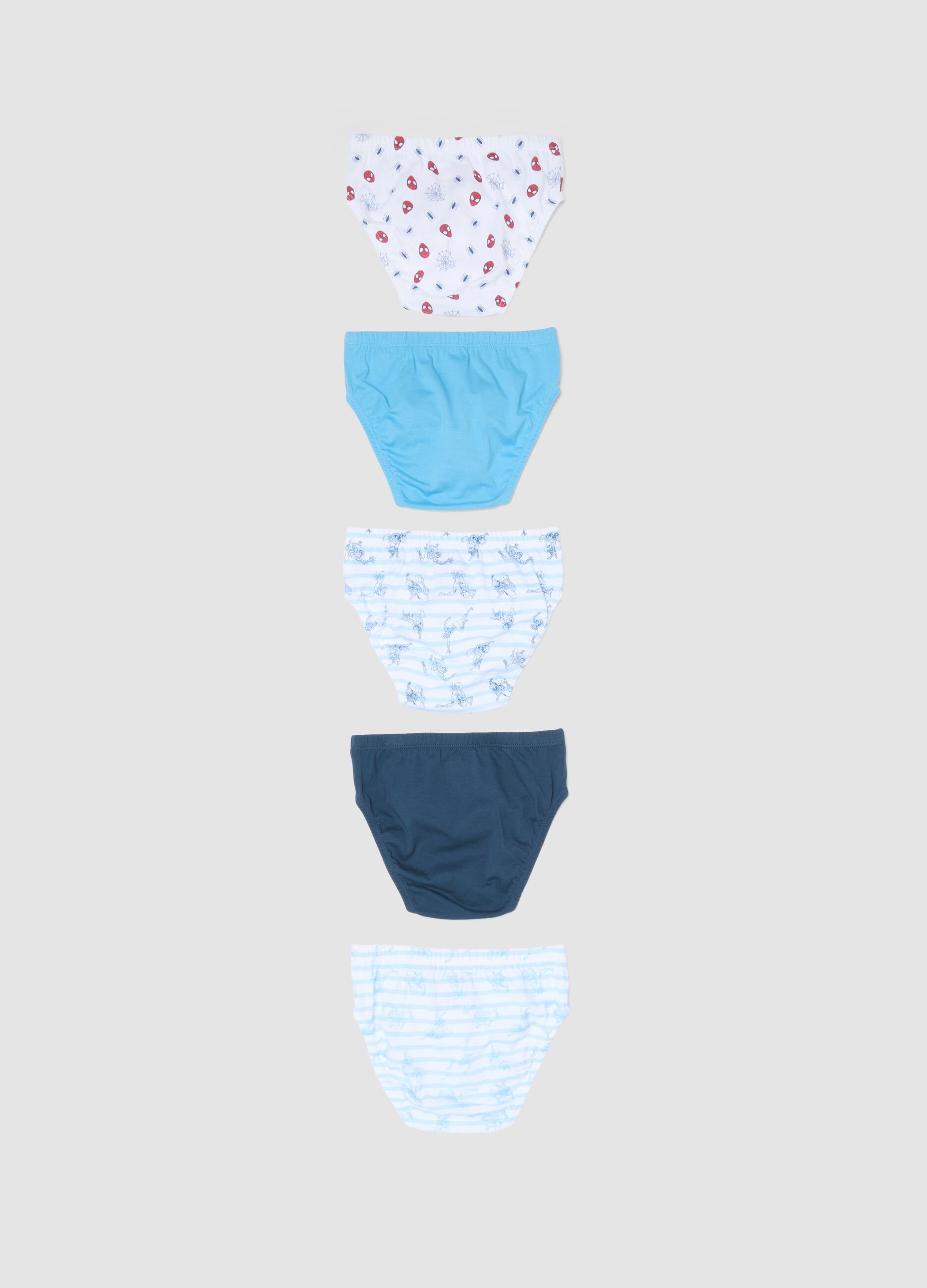 Pack of five multicolour organic cotton briefs