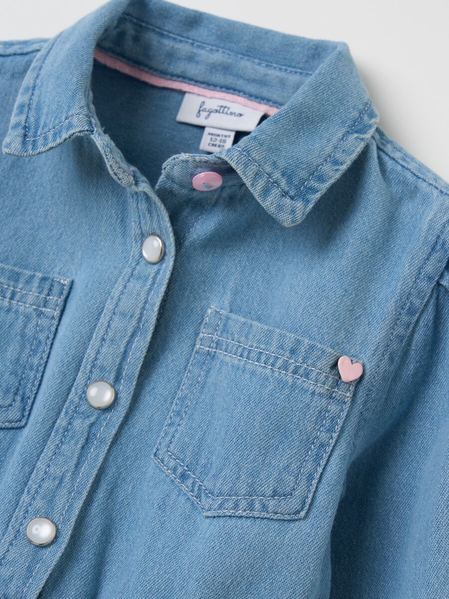 Denim dress with pleated skirt_2