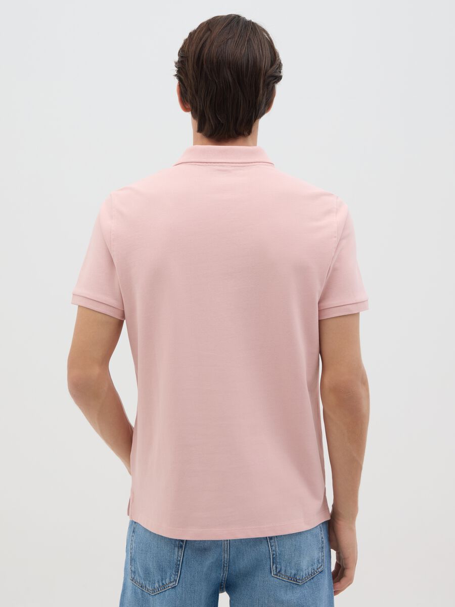 Men's pink pure cotton polo shirt regular fit_3