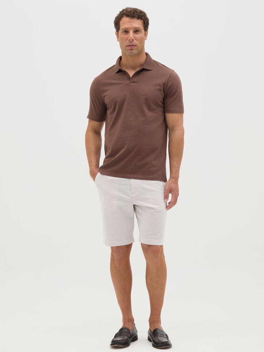 Men's brown pure cotton regular fit polo shirt_1