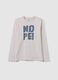 Boy's white pure cotton T-shirt, regular fit with NOPE! print_0