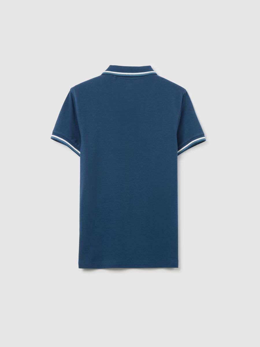 Polo da bambino in puro cotone blu regular fit_4