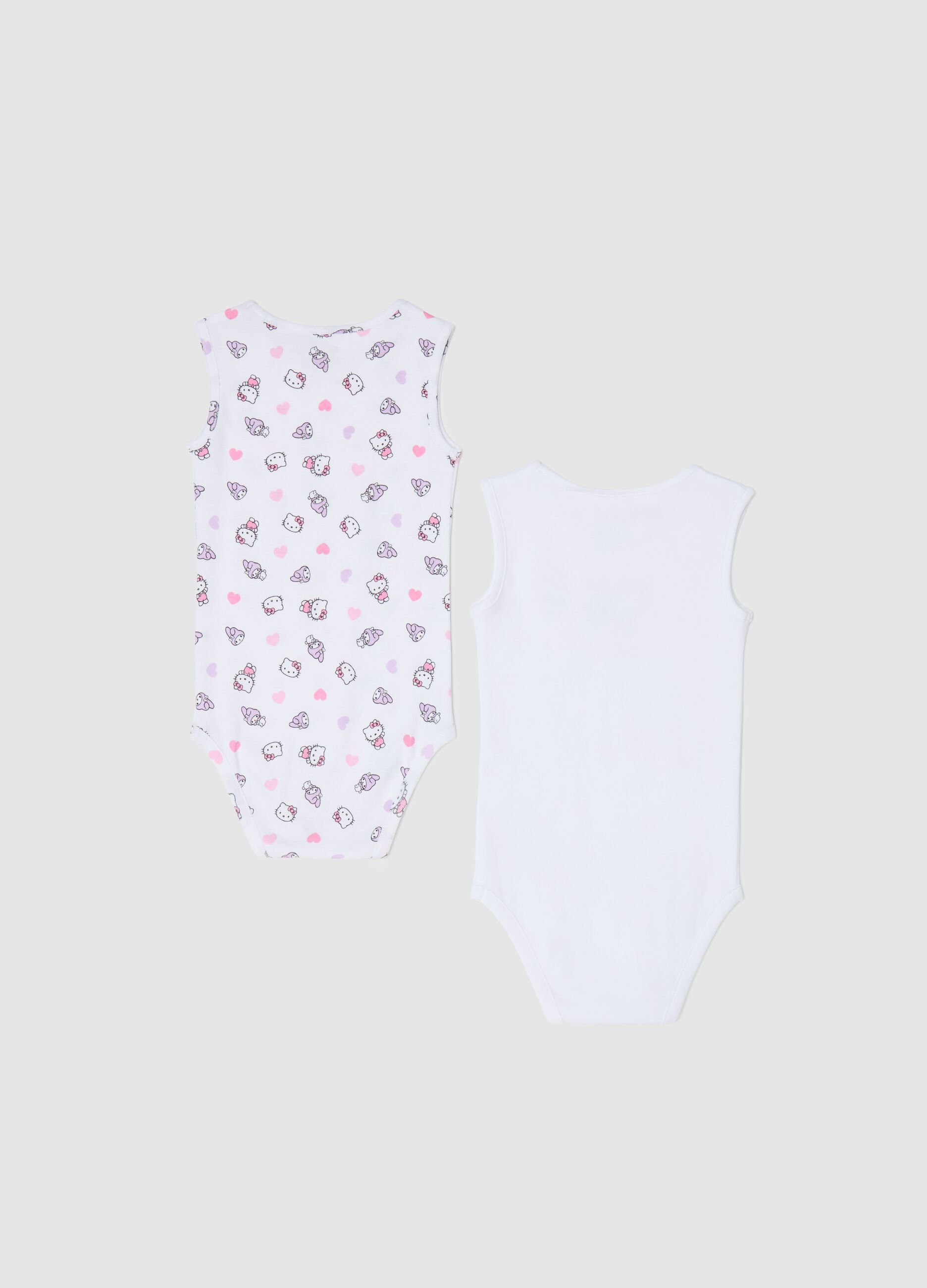 Bipack body smanicati con stampa Hello Kitty 