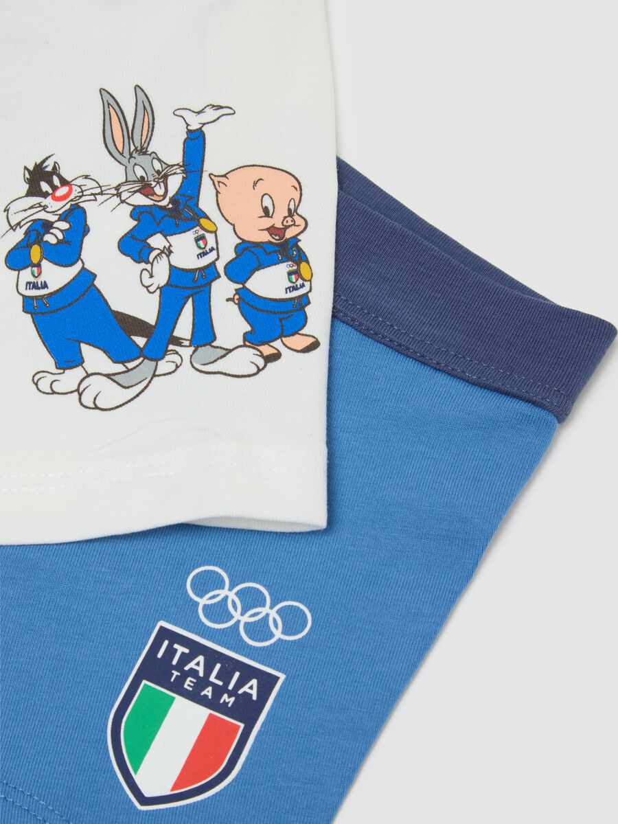Tripack di boxer da bambino in cotone elasticizzato Looney Tunes x Italia Team_2