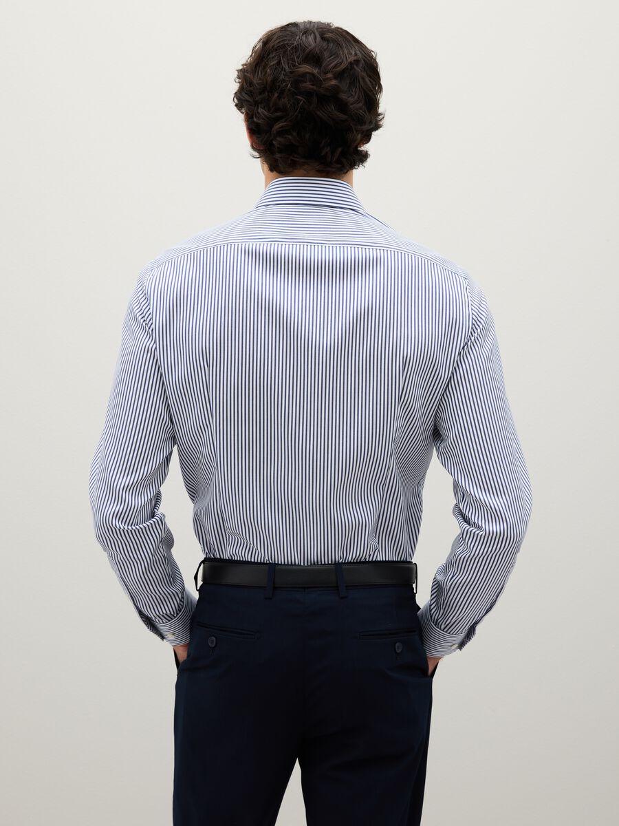 Blue Cotton Striped Shirt_3