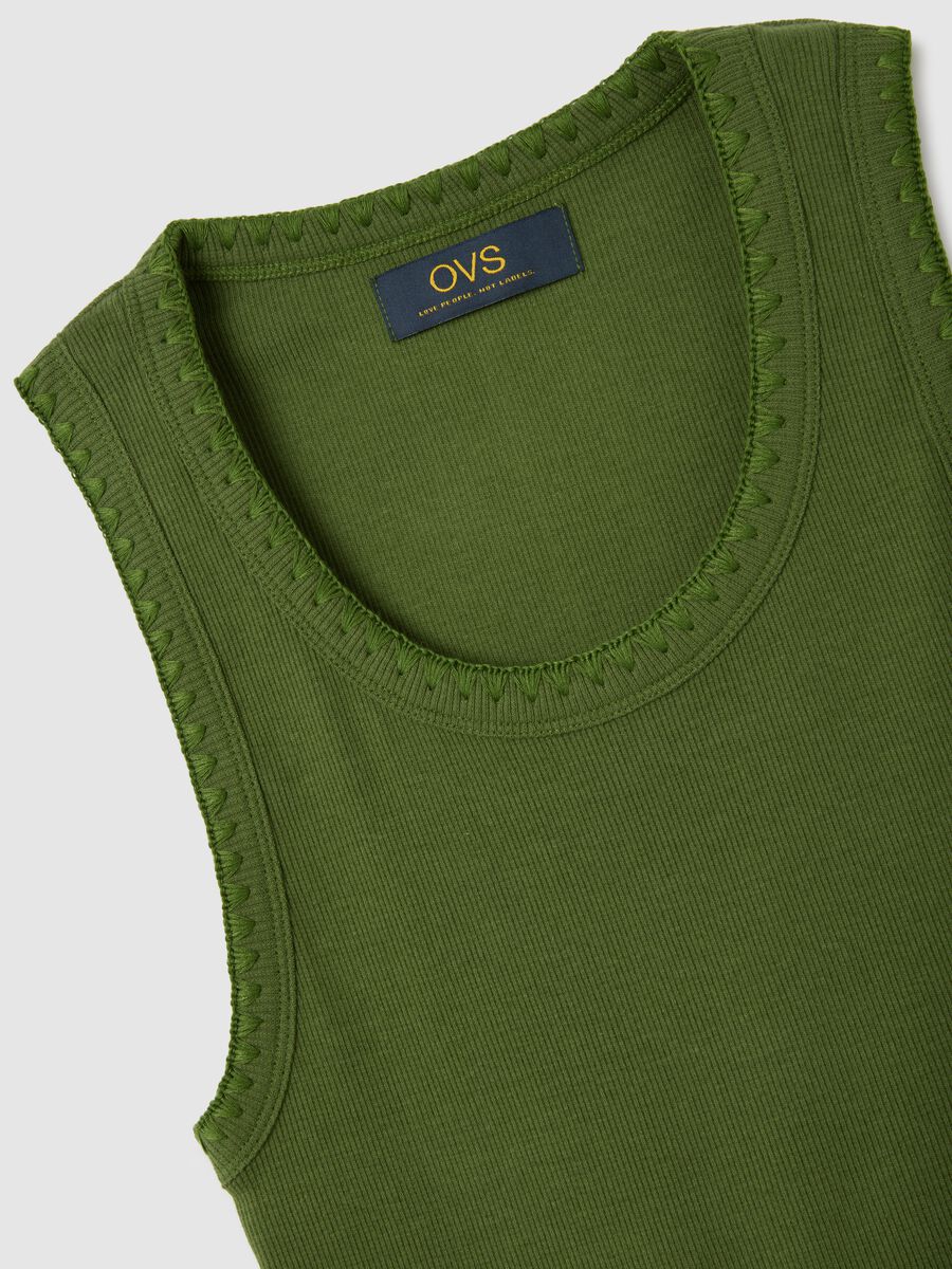 Women's green stretch cotton camisole_5
